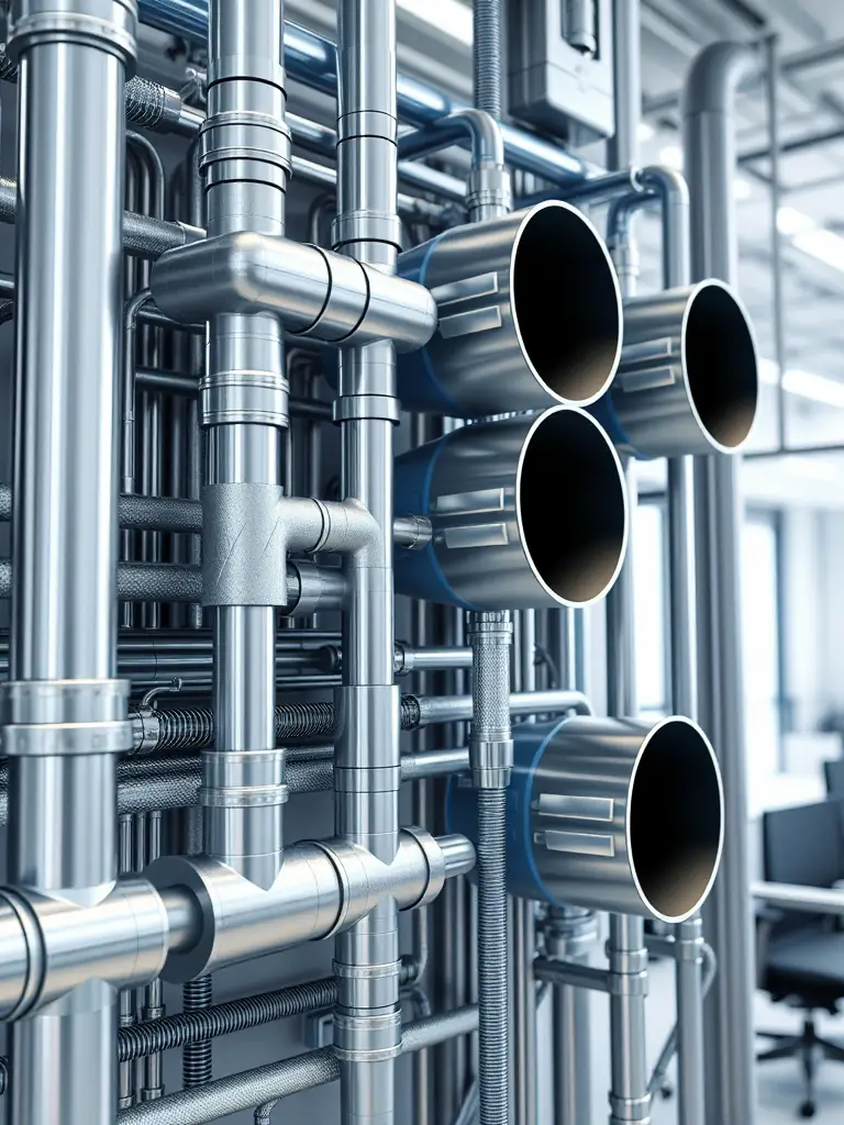A close-up of MEP (Mechanical, Electrical, Plumbing) components integrated into a BIM model, demonstrating AMERICA BIM's comprehensive MEP solutions.